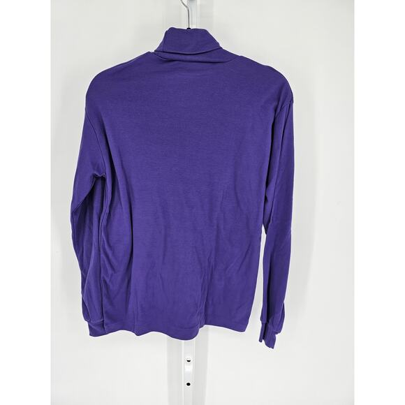 SCI Purple Cotton Blend Crested Butte CO Long Sleeve Turtleneck Sweater Size L - Picture 4 of 4